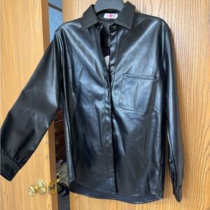 Buddy Love Faux Leather Button Down